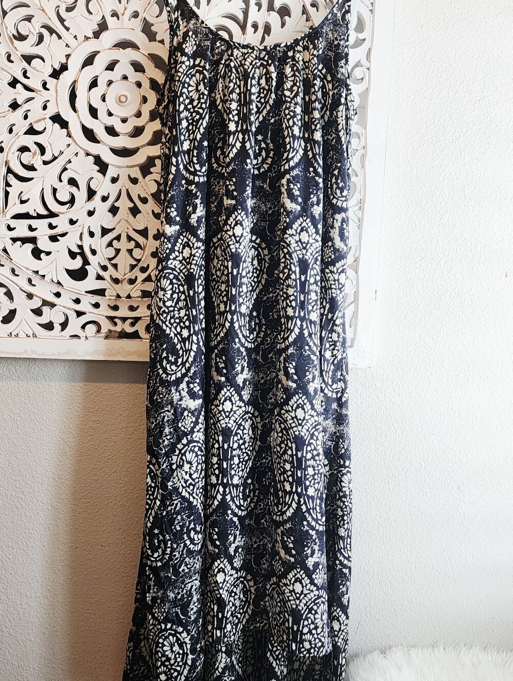 TYSA PAISLEY PRINT MAXI DRESS ADJUSTABLE STRAPS IN BLACK & WHITE Size SMALL - Picture 5 of 16